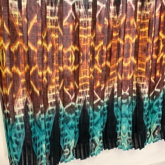 BCBGMaxAzria Taja Pleated Multicolored Batik Print Strapless Mini Dress Size S - Picture 4 of 12